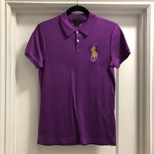 Ralph Lauren Women’s Polo Purple w/ Gold Logo